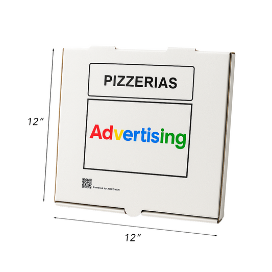 12" x 12" x 2" Co-Branded White Pizza Boxes for Pizzerias – Bulk Pack of 50 | AdCover, Printed in Canada